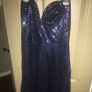 Navy sequin dress